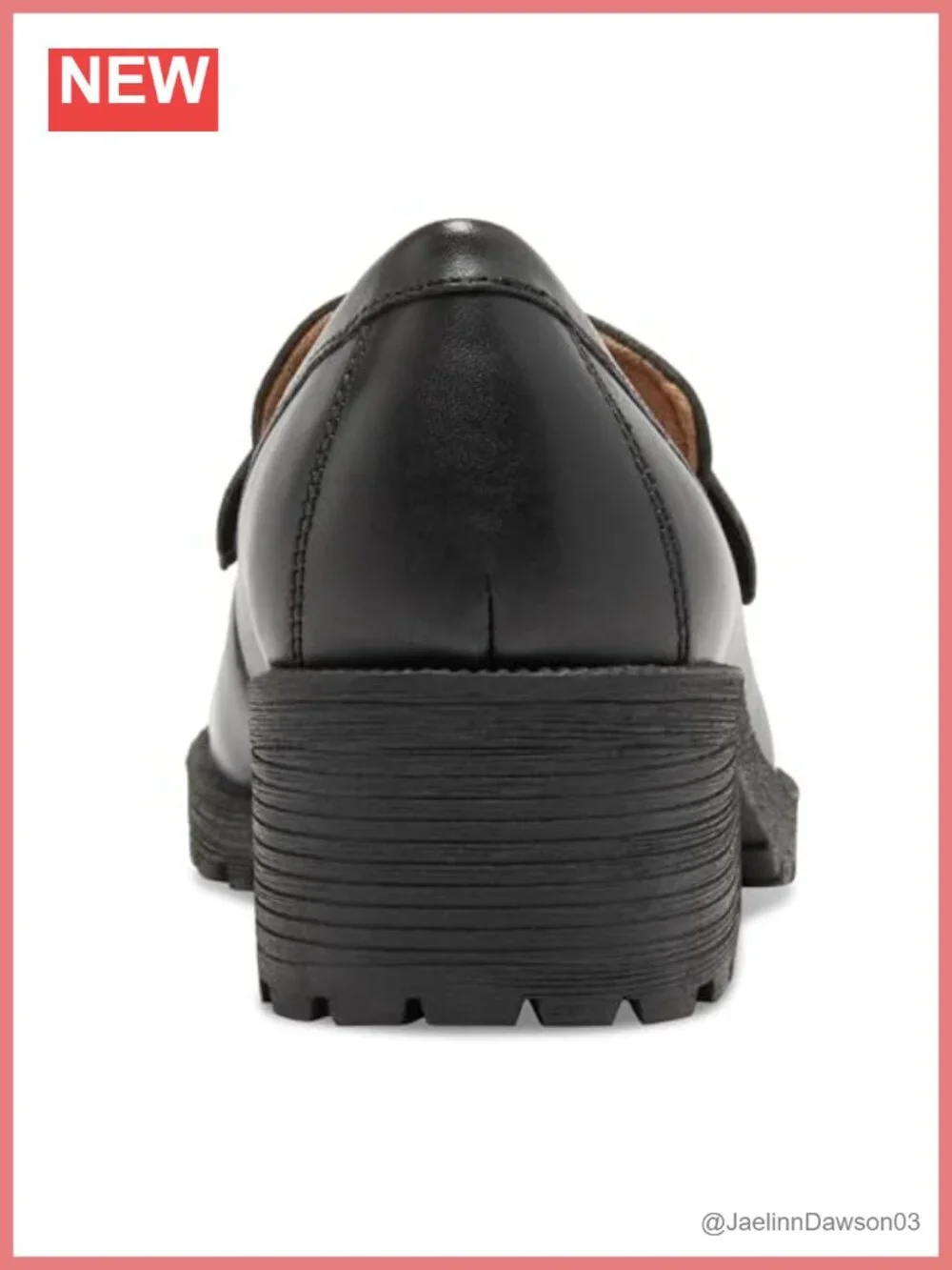 Women's Leather Penny Loafer Block Heel Slip-On Classic Comfy